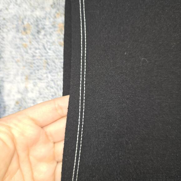 Matty M Duster Cardigan Womens Small Black Sleeveless Exposed Stitch Pockets USA - Picture 8 of 11